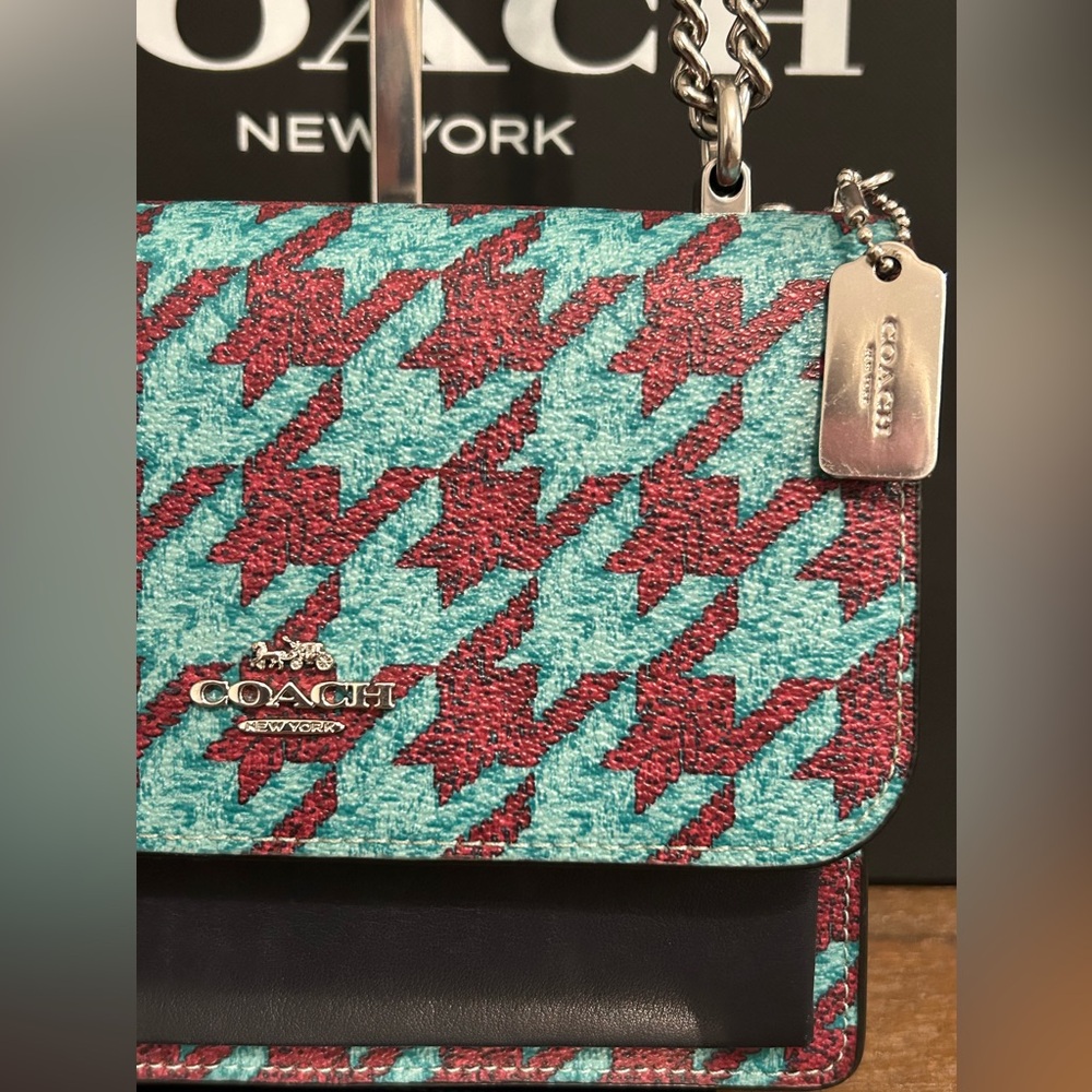Coach Klare Mini Houndstooth Chain Shoulder Bag - Picture 2 of 9